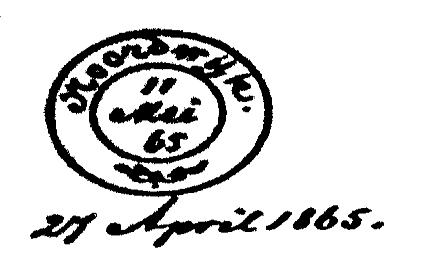 NOORDWIJK Provincie Zuid-Holland NOORDWIJK TSPK 0025 1865-05-01 Een koperen takjestempel, alsmede een franco halfrondstempel en enkele administratieve stempels, werden op 1 mei 1865 naar het