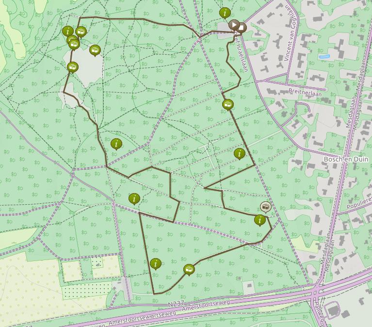 4 Het geopad door het Panbos-120b 1 2 3 7 4 6 5 Route 3,1 km. Voor de GPS RouteYou versie, klik hier.