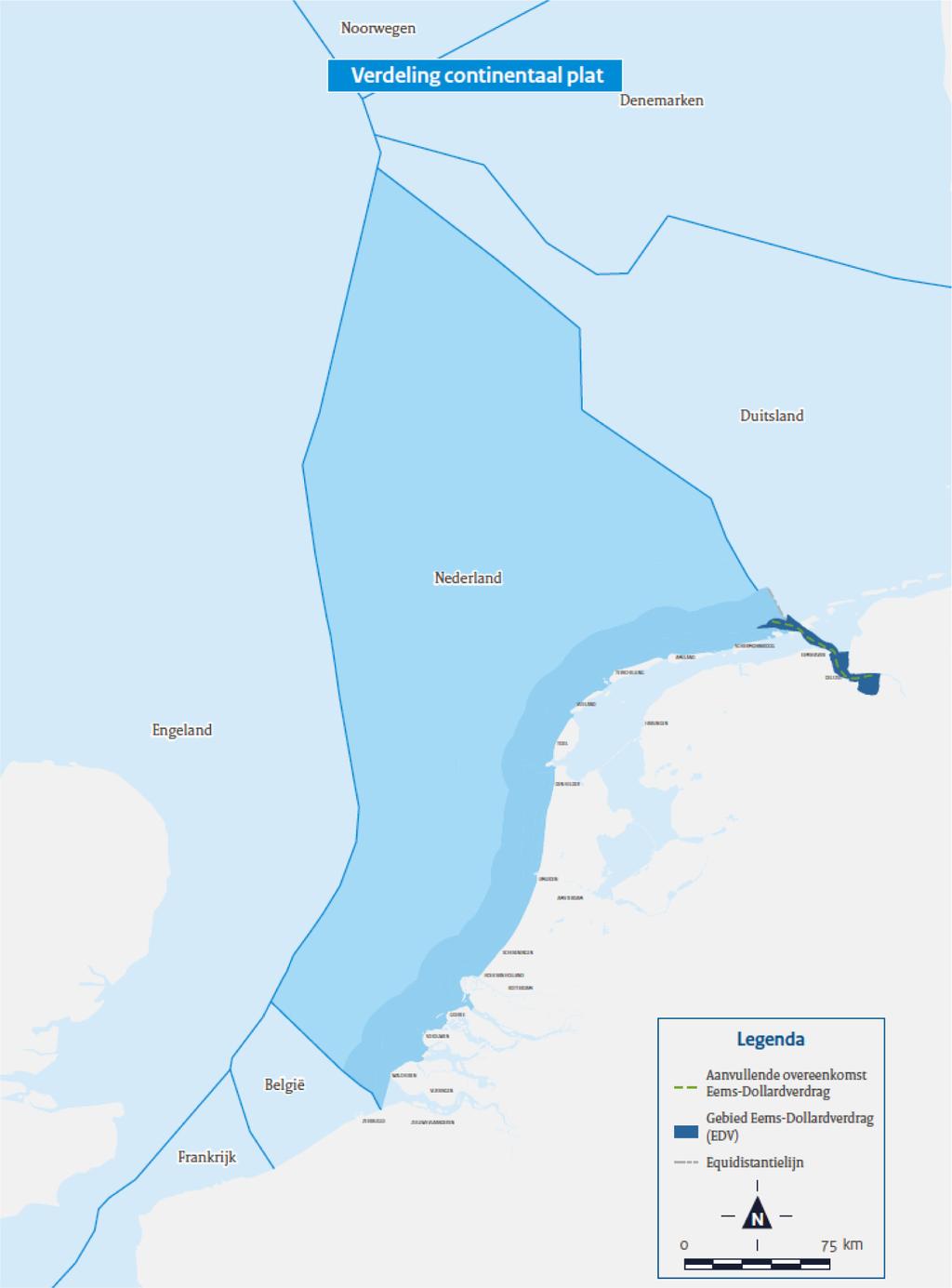 Figuur 3 Verdeling van het continentaal plat van de Noordzee 4.