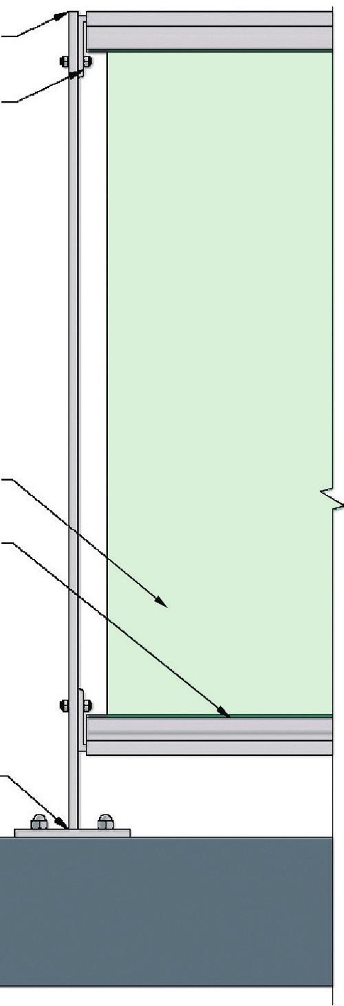 Scandium Principe glas tussen balusters en zonder bovenregel Stripbaluster Balusterhoek Glaspaneel Paneelhekregel