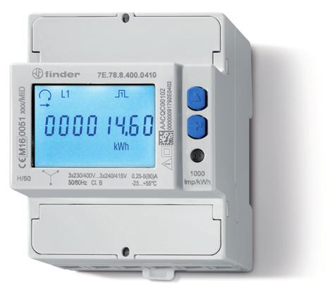 SRI 7 SRI 7 Driefasen, met 1 tarief, bidirectioneel, MID-gecertificeerd, met thernet (Modbus TCP)-interface, LCDuitlezing met achtergrondverlichting voor 4-leidingssystemen Type 7.78.8.400.