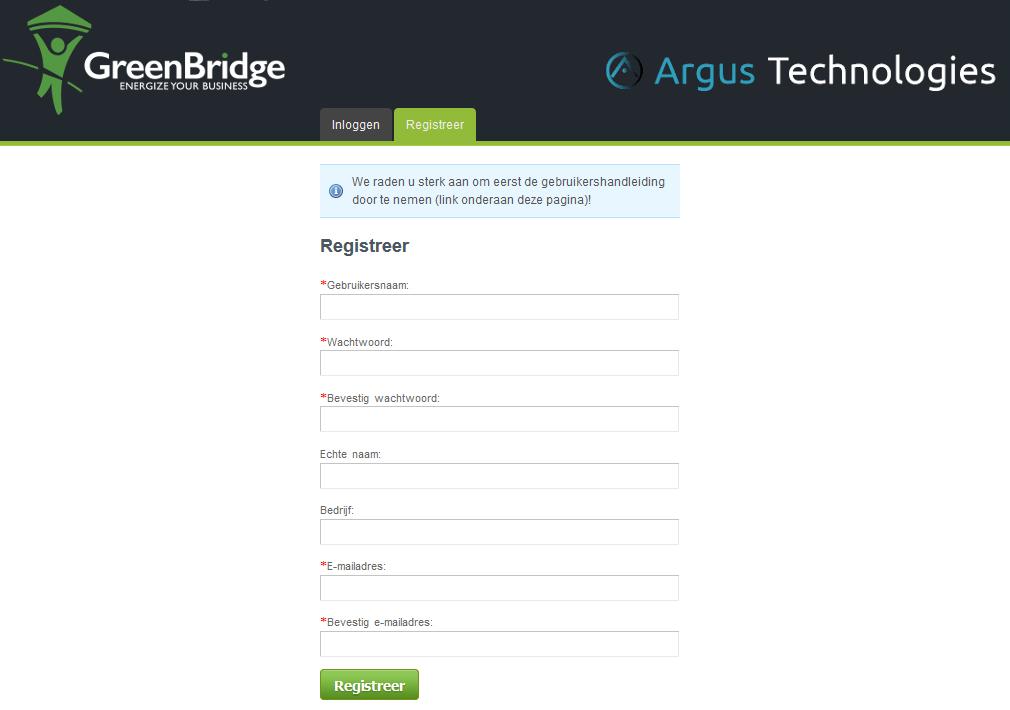 GREENBRIDGE INTRANET GEBRUIKERSHANDLEIDING Door Argus Technologies 0. VOORWOORD In deze handleiding gaan we er van uit dat u een Nederlandstalige webbrowser gebruikt.