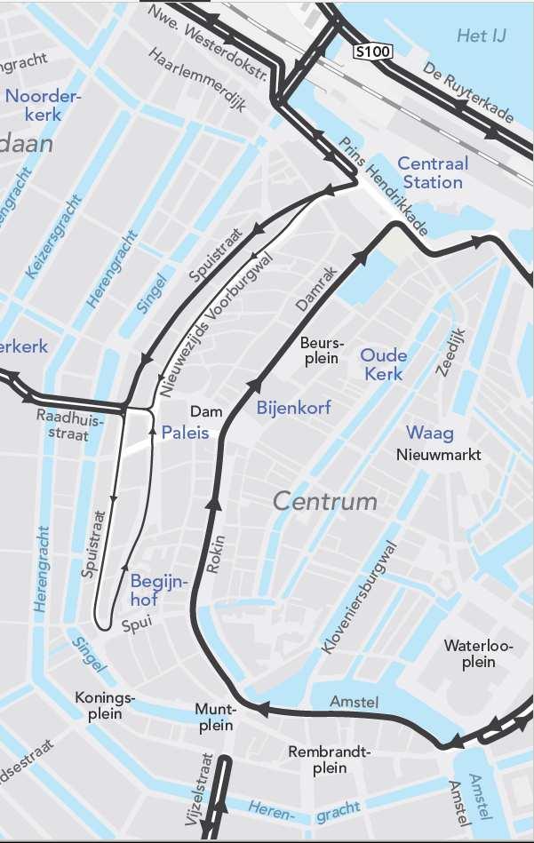 Pagina 5 van 22 Variant 1: noord richting zuid Variant 1 gaat uit van eenrichtingsverkeer voor autoverkeer van noord naar zuid, waarbij