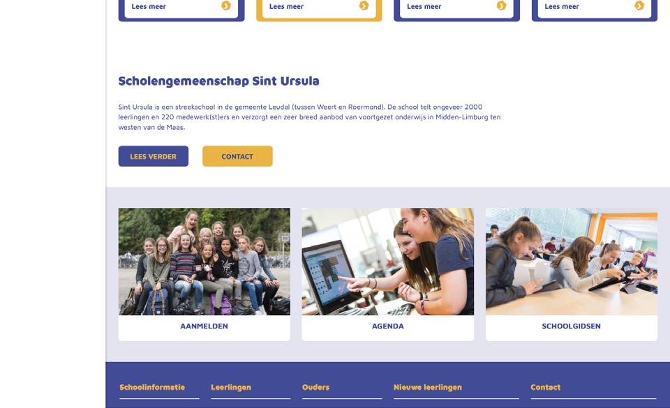 NIEUWE WEBSITE: MAANDAG ONLINE Sint Ursula verzorgt eigentijds, aansprekend onderwijs. Daar hoort natuurlijk ook een eigentijdse, aansprekende website bij!
