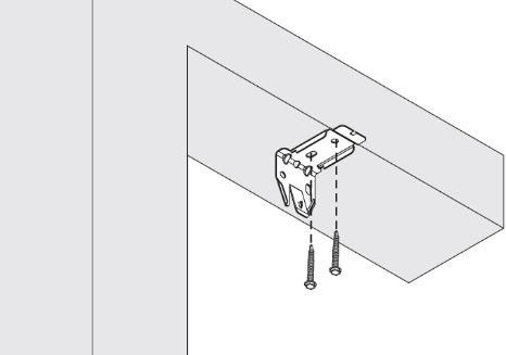 In de dag montage Lijn de montagesteunen uit aan de bovenzijde van het raamkozijn en monteer ze met twee schroeven per steun. De minimale installatiediepte voor in de dag is 2,5 cm.