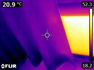 De radiatoren in de woning die werden verwarmd hadden een temperatuur van circa 45 à 55  Door