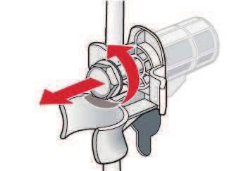 Niet op de mengkraan van een drukloze geiser of boiler aansluiten. Alleen met de meegeleverde of bij een geautoriseerde vakhandel gekochte toevoerslang gebruiken. Geen gebruikt exemplaar!