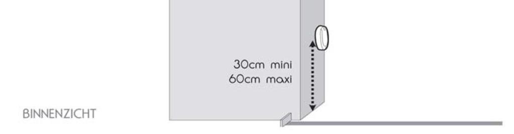 3-1-4 Bevestiging van de fotocellen Belangrijke opmerkingen: -De fotocellen moeten perfect uitgelijnd en parallel zijn.