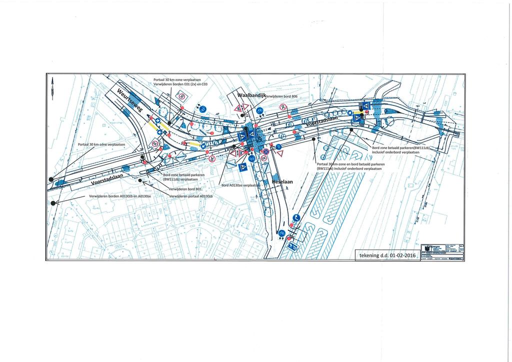 ` Portaal 30 kmzone verplaatsen Verwijderen borden E0 (2x) en CO3 I IK E t Ftr se kw:.. ' Portaal 30 kmzóne verplaatsen.