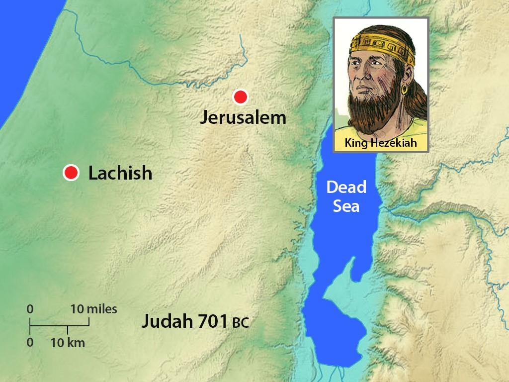 Sanherib belegert Jeruzalem. Wie trok Juda binnen en welke stad werd bedreigd door de inval van vijandelijke troepen?