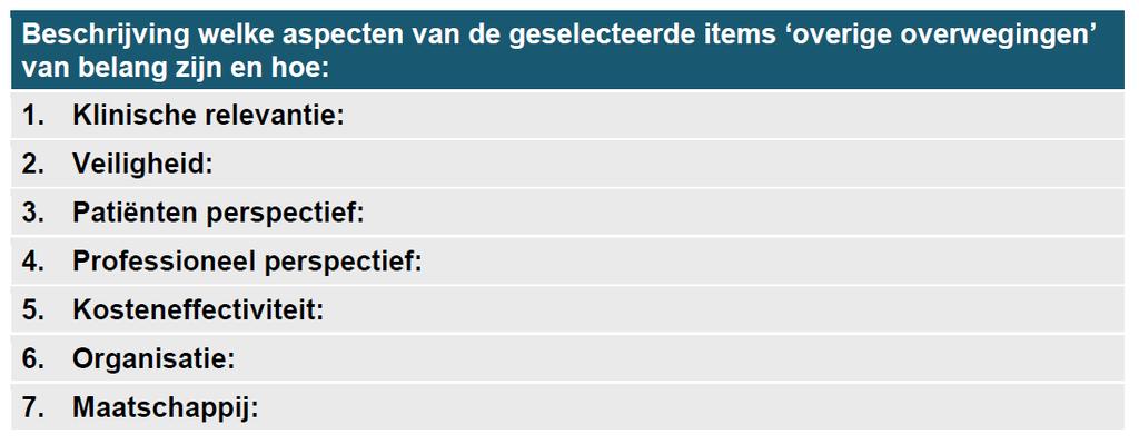 Checklist Overwegingen