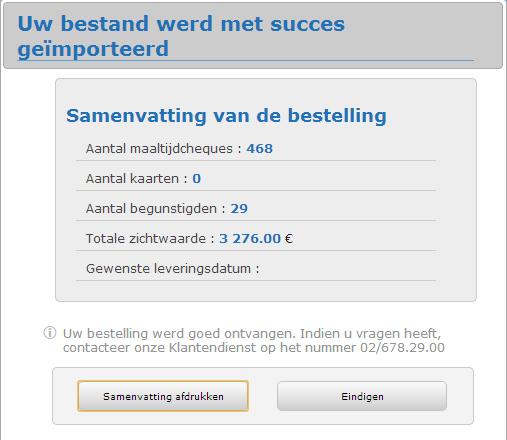 3) Actiebuttons: De import annuleren: verlaat de pagina met de gegevensvoorstelling, bewaar niets en afficheer de «Welkompagina».