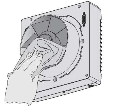 ONDERHOUD KOPPEL DE VENTILATOR LOS VAN HET ELEKTRICITEITSNET ALVORENS ENIGE ONDERHOUDSWERKZAAMHEDEN UIT TE VOEREN.