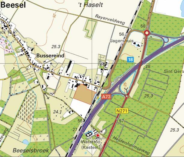 LIGGING plangebied Het plangebied is gelegen nabij de A73 ten oosten van de kern Beesel.