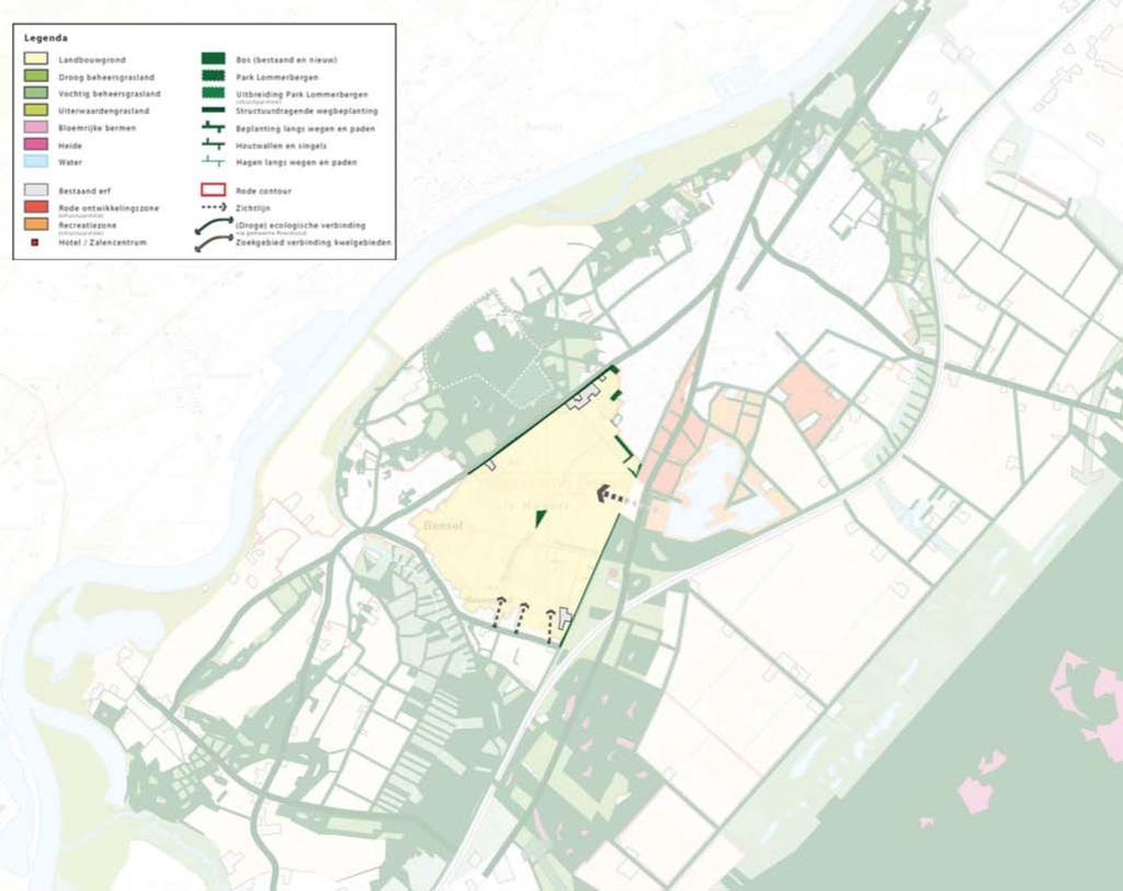 Ter hoogte van het plangebied is een kortdurende doorkijk op het door openheid (van oud