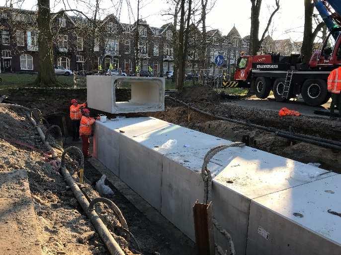 Koningssloot en de vijver ligt volledig onder water.