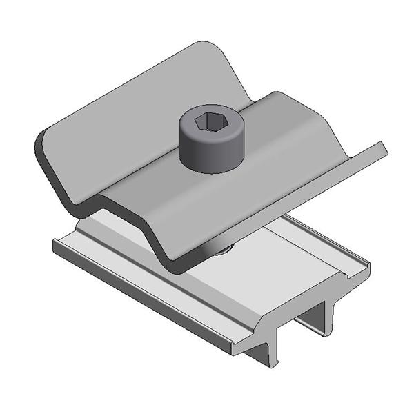 veer en klemplaat 0,051 1 6,57 5,91 721583 Paneel-eindklem kompleet tbv frameloze paneelen gemonteerd tbv alu C+ met rvs. torx T30, kst.