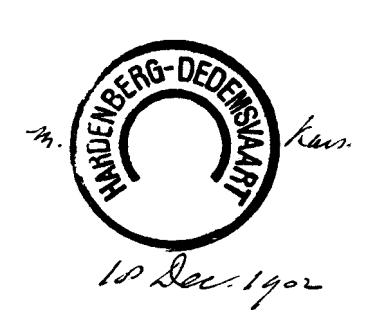 HARDENBERG-DEDEMSVAART GRTR 0110 1902-12-10 cijfers: I II letters: A B Een