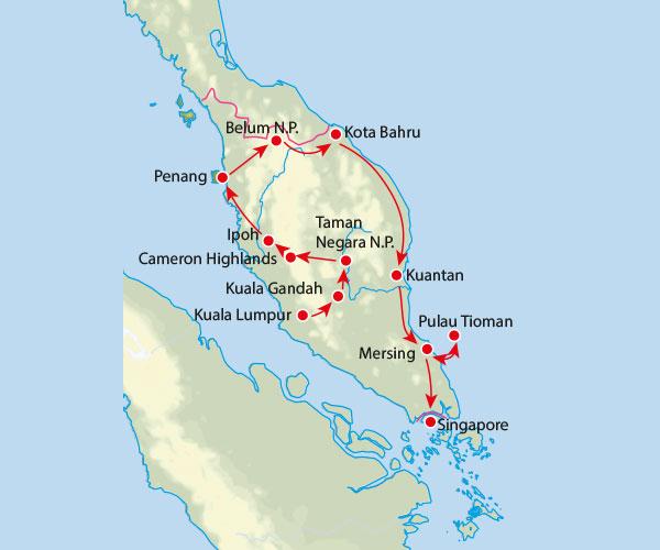 Familiereis MALEISIË EN SINGAPORE AVONTUUR - 22 dagen Droomstrand, jungle en wolkenkrabbers Reiscode: Groepsgrootte: Aantal dagen: KML 6-22 22 Uitgebreide routebeschrijving Route Welkom Dit is een