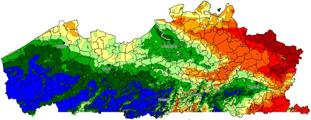 Vlaanderen, waarin de meeste