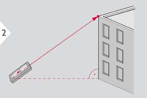 Bediening Pythagoras (2-punten) Richt laser op
