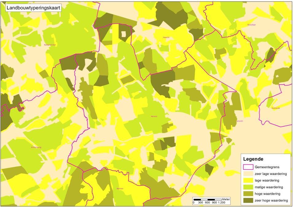 Hoe krijg je als gemeente zicht op die ruimte? Waarde grond bodem, water, helling, teelt, perceelstructuur, afstand tot bedrijf, bemesting, gewestplan, beschermingen Verschillende instrumenten 1.