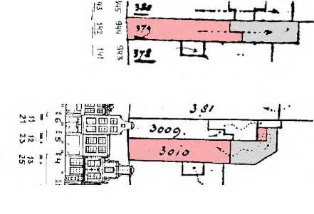 bouwhistorische verkenning 11 Twee$details$van$historische$kadastrale$ kaarten$met$de$situatie$van$perceelp grootte$en$bebouwingsoppervlak$op$dat$ moment:$boven$de$kadastrale$minuut$