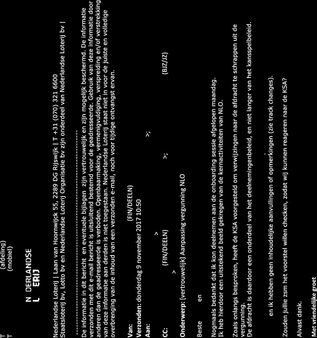 van:i 102e JnederlandseIoterii.nI1 Verzonden: donderdag 9 november 2017 14:08 Aan 1 0.2.e 1 (FIN/DEELN); ji 0.2.e CC: l0.2,e I(FIN/DEELN);Ilo.2.e kbjl/jl) Onderwerp: RE: [vertrouwelijk] Aanpassing vergunning NLO Beste Ii0.