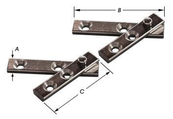 -4090-6 ou -66) artikelnuer -4884 0 S-4884 80 Meubelkaspillenset, vernikkeld, voor antieke meubelen set = 4-delig ( lang bovenplaatje met pin 80 + lang benedenplaatje met pin en valse draairing 80 +