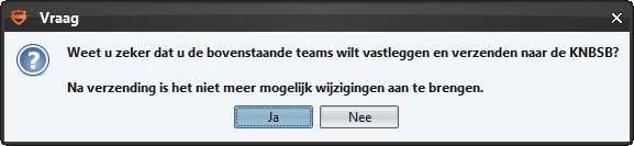 6. Definitief maken van inschrijving Wanneer de gehele inschrijving is gedaan kunt u deze definitief maken en versturen. Dit moet per sport en kan niet voor alle sporten in één keer.