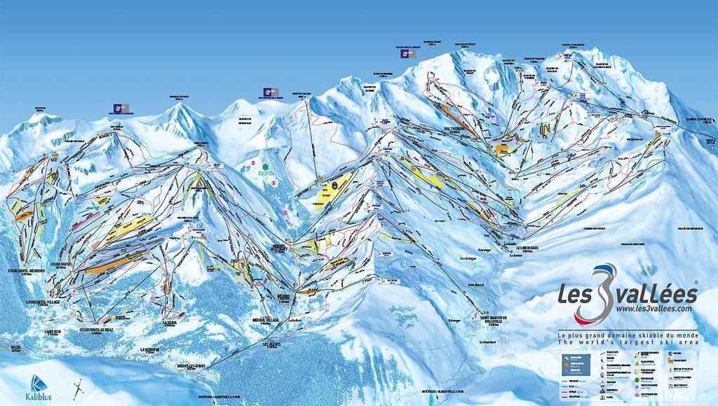 Skigebied: SKIGEBIED: SKIGEBIED 3 VALLÉES Van 1300m naar 3200m 600 km