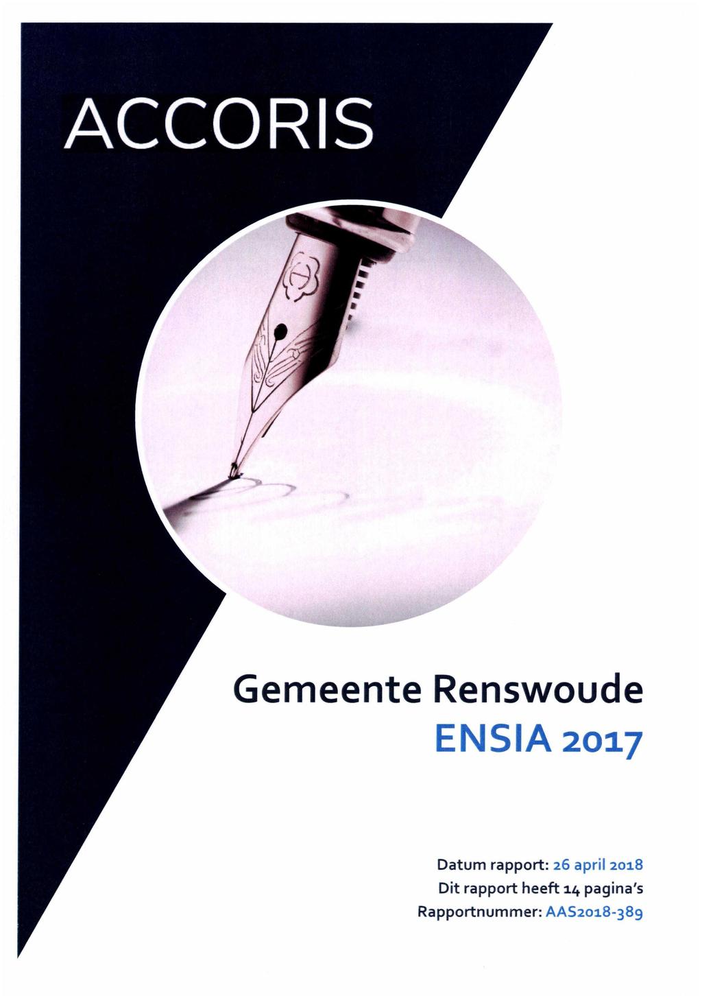 Gemeente Renswoude ENSIA 2017 Datum rapport: 26 april