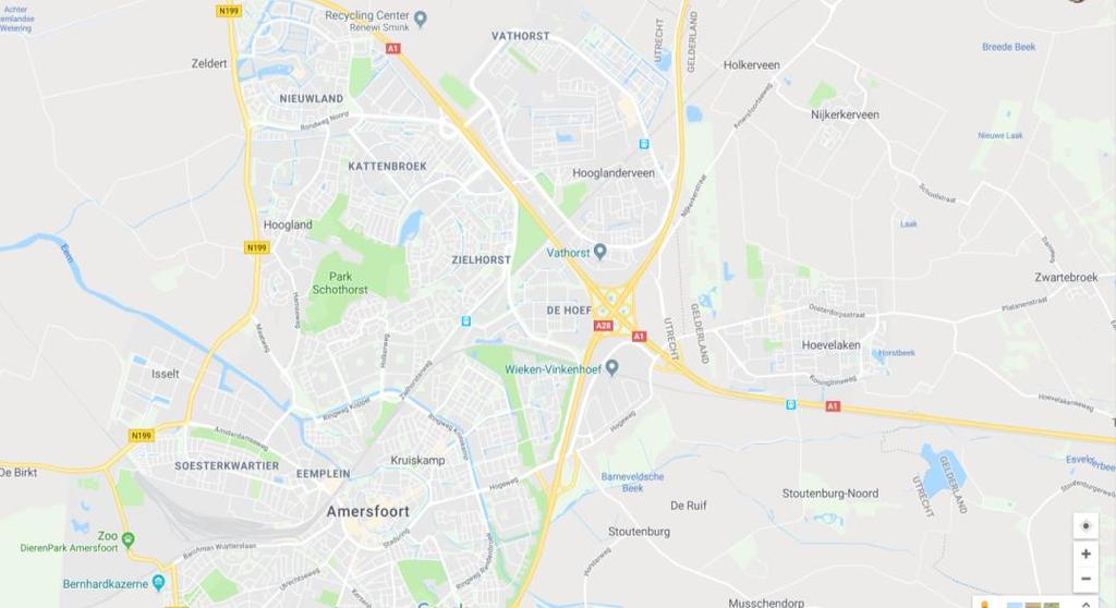 - Stadswateren in Amersfoort - Figuur 1.1 Overzichtskaart onderzochte wateren in Amersfoort.