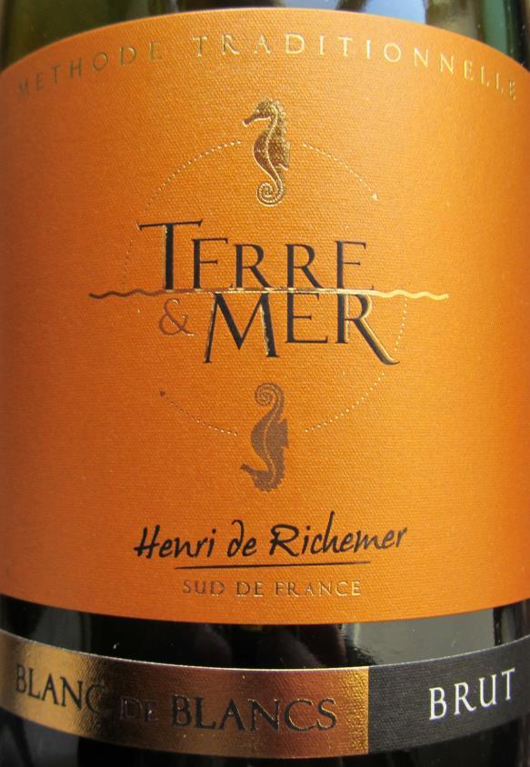 2. Terre Mer van het huis Henri de Richemer Blanc de blancs Brut - Méthode traditionelle - Zuid Frankrijk. E 12.- Dit was de te zoeken uitdaging.