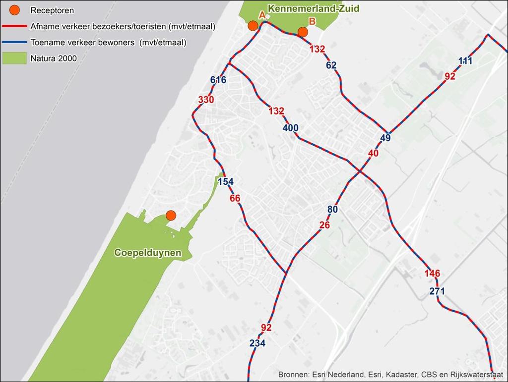 Om het planeffect te bepalen zijn er berekeningen uitgevoerd voor zowel het bestemmingsverkeer van de nieuwe panden als het bestemmingsverkeer van de panden die gesloopt worden.