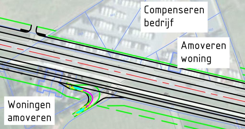 De Zijlvesterweg sluit direct ten westen van de onderdoorgang aan op de parallelweg zodat er geen doorgaand verkeer voor de woningen Zijlvesterweg 9, 10 en 11 langs gaat.