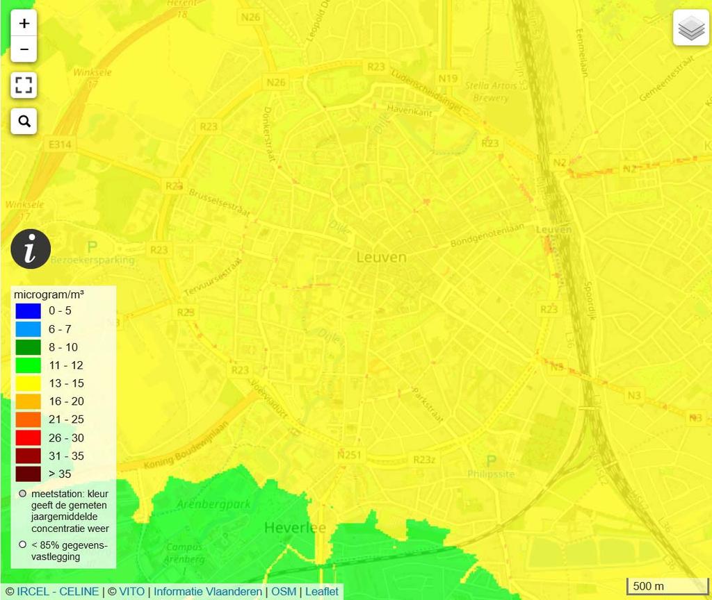 Voorbeeld: Leuven Fijn stof (PM2.