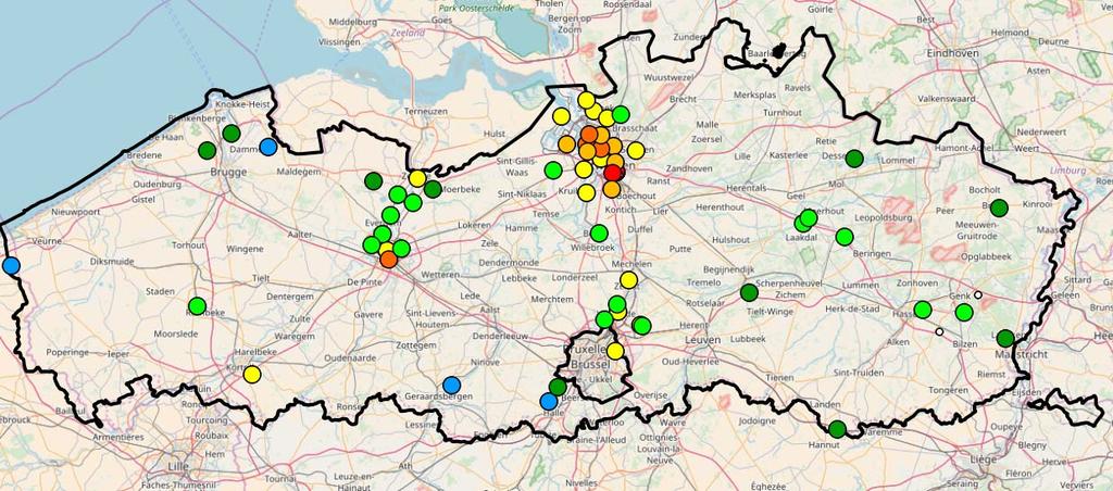 Metingen per meetplaats Metingen in meetstations exact