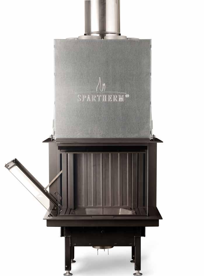 Hoog rendement. Schone ruiten. Optimale warmteverdeling. Spartherm Premium liftdeurhaarden zijn van binnen bekleed met chamotte; vuurvaste steen van hoogstaande kwaliteit.