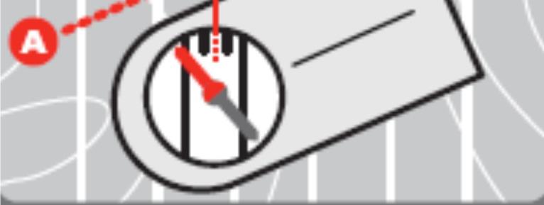 Leg het kompas met de richtingszijde tegen punt A aan. Draai het hele kompas - en niet de roos - zodanig dat de NZ-lijn op het kompas evenwijdig loopt met de verticale (N-Z) lijnen van de kaart.