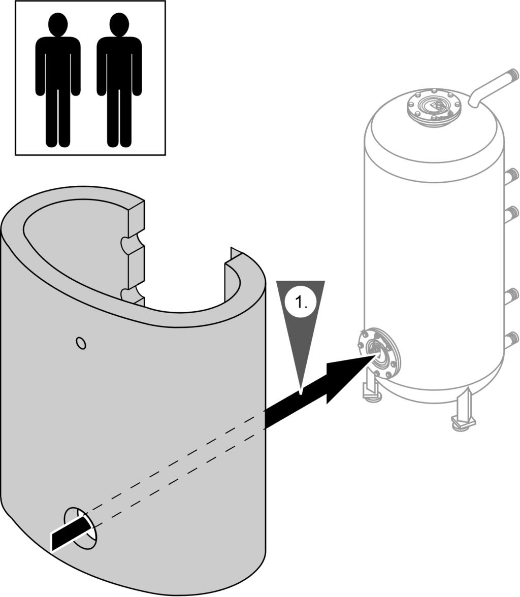 Boiler (500 liter) plaatsen