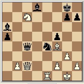 28 Td7xd4? Een banale blunder! Zwart verliest een stuk! Overigens, de zet werd onmiddellijk gespeeld! Wits voordeel had een weinig worden tegen gegaan met 28, Te7 Ta1-e1 29 Houdt de druk in stand.