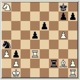 Partij 36 Morozevich Leko Siciliaans e4-e5 25 25. bxc3?, Txa3 26. Pb5, Ta2 27. Ld2, Da6! 28. c4, Tc2 29. Pc3, Lxc4 en zwart wint.