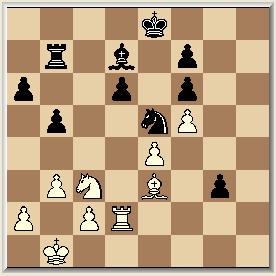 Pb3-c1 26 Th8-g8 Th1-h3 27 Tg8-g4 b2-b3 28 Lc4-e6 Pc1-e2 29 Tg4xg2 f4-f5 30 Le6-d7 Pb6-d5 31 Pc6-e5 Pd5xf6+ 32 e7xf6 Pe2-c3 33 Tg2-g3 Th3xg3 34 h4xg3 Partij 47 Leko Anand Russisch e2-e4 1 e7-e5