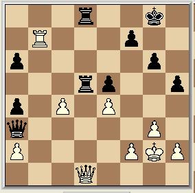 Tenslotte verdient 28, Tc8! nog aandacht. Dd7-d1 29 Tf6-d6?! Met deze zet lanceert zwart een dubieuze manoeuvre. Hij had kunnen vervolgen met 29, Tc8!? 30. c5, Kg7!