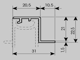 103032 Profilé angle rond 32,5 x 32,5 Trois