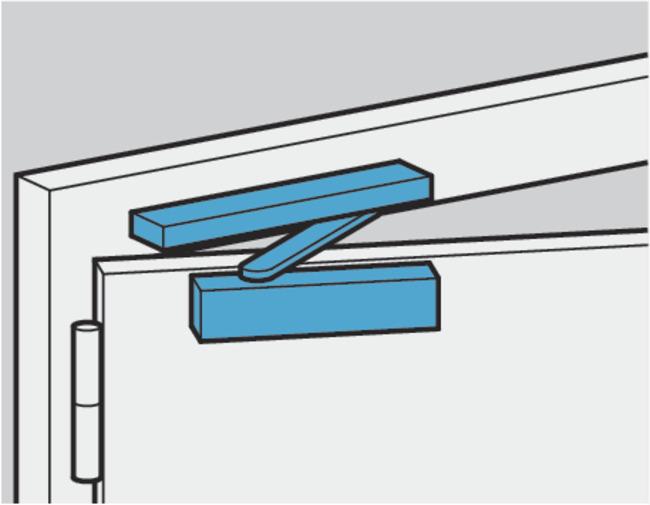 2 Productinformatie Inbouwdetails weergeven Vereiste ruimte op de deuren voor standaardmontage