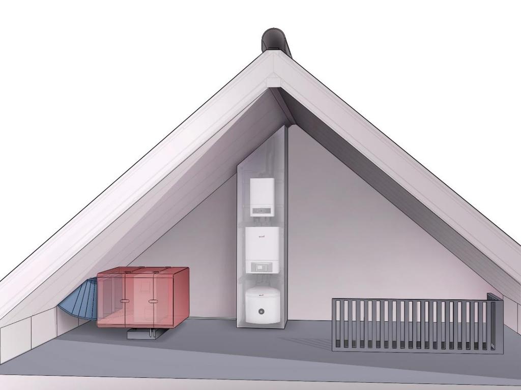Concept 3 Nefit In-Roof Systeemoplossing uit losse modules Slim weggewerkt onder het dak Nauwelijks