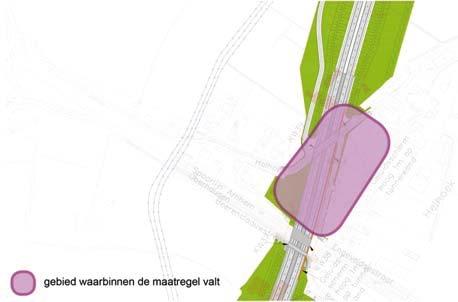 Maatregel 11 Deksel Helhoek. De A15 heeft bij de kern Helhoek een volledig verdiepte ligging met een deksel van ca. 140m lang.