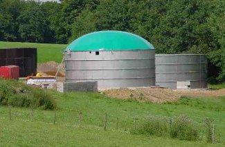 Figuur: externe trapezium biogasopslag Figuur: externe